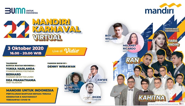 Mandiri Karnaval Virtual with Boy William, Kahitna, RAN and many more